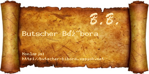Butscher Bíbora névjegykártya